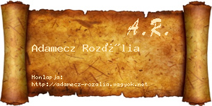 Adamecz Rozália névjegykártya
