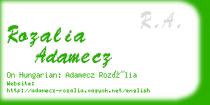 rozalia adamecz business card